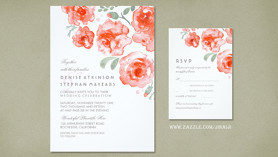 900x507 Read More Watercolor Roses Wedding Invitations Wedding - Watercolor Invitations