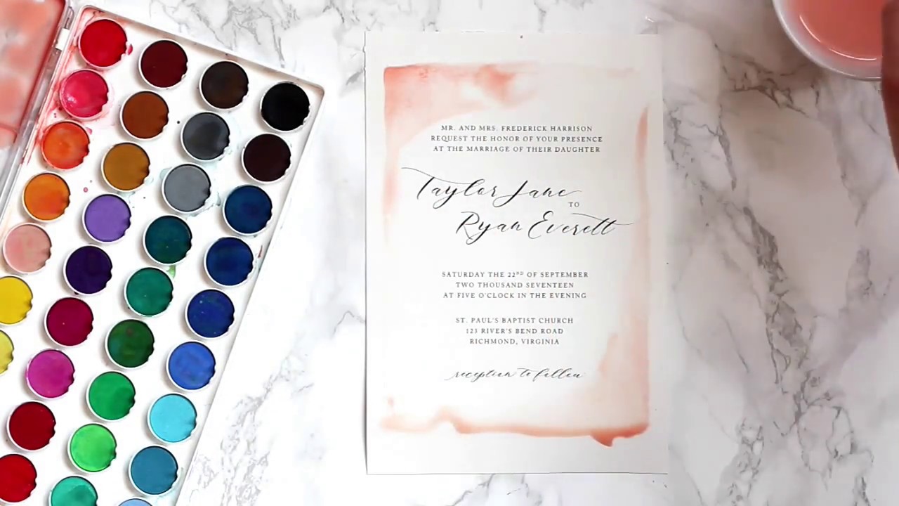 1280x720 Diy Watercolor Wedding Invitations - Watercolor Invitations