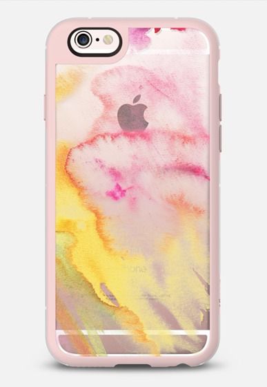 387x560 Watercolor Mix Pink And Yellow Phone Cases - Watercolor Iphone 6s Case