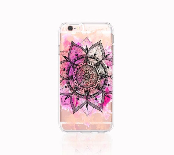 570x509 Iphone 6s Case Watercolor Mandala On Clear - Watercolor Iphone 6s Case