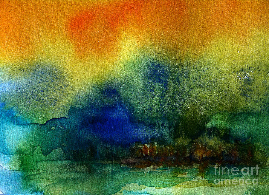 900x654 Watercolor Island Painting By Julianne Felton - Watercolor Island