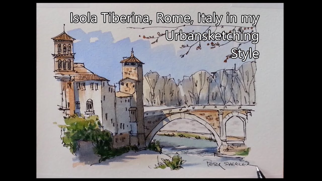 1280x720 Pen And Wash Watercolor Of An Italy Scene In My Urbansketching - Watercolor Italy