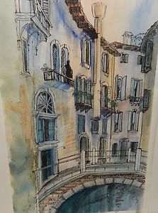 223x300 Diane Clapp Bartz Canals Of Venice Italy Original Watercolor - Watercolor Italy