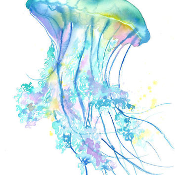 354x354 Original Watercolor Jellyfish Study No. 4 From Jessica Art - Watercolor Jellyfish