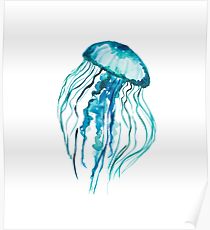 210x230 Watercolor Jellyfish Posters Redbubble - Watercolor Jellyfish