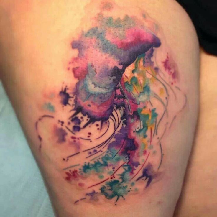 736x736 Watercolor Jellyfish Tattoo - Watercolor Jellyfish Tattoo