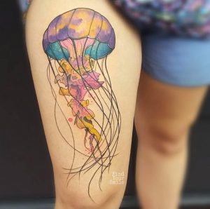 300x298 Watercolor Jellyfish Tattoo - Watercolor Jellyfish Tattoo
