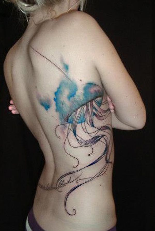 600x895 50 Amazing Tattoo Pictures Amazing Tattoos, Jellyfish Tattoo And - Watercolor Jellyfish Tattoo