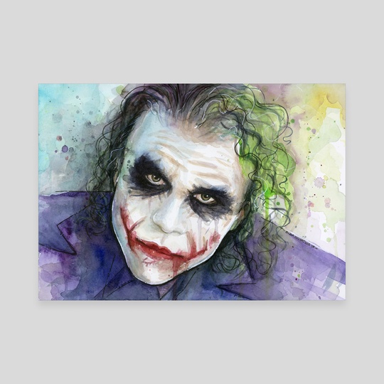 540x540 Joker Watercolor, An Art Canvas By Olga Shvartsur - Watercolor Joker