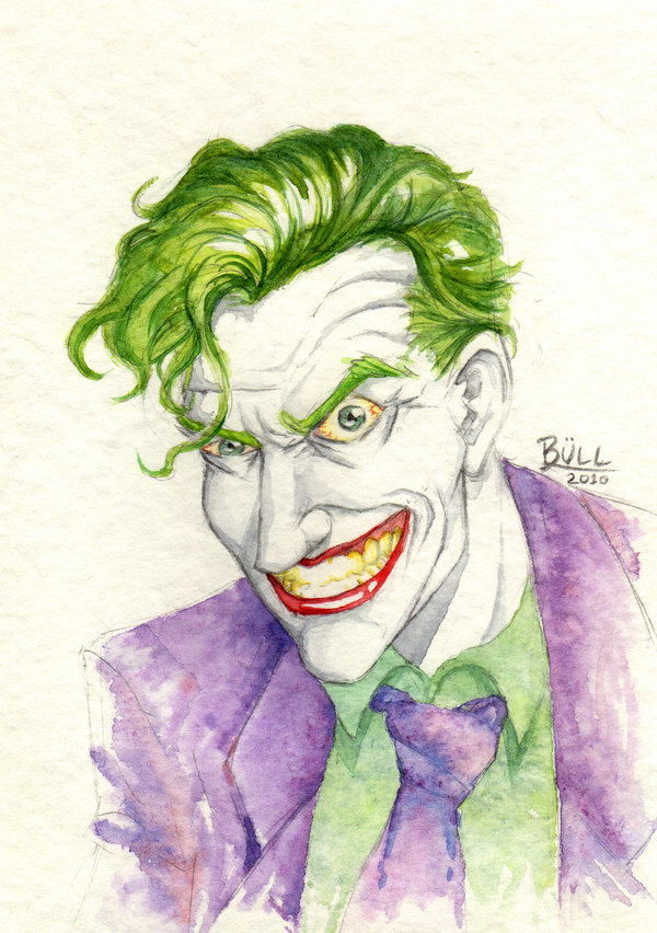 600x852 Joker Watercolor By Brunobull - Watercolor Joker
