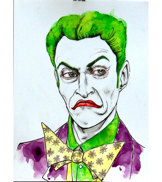 570x638 Original Ink Watercolor Joker - Watercolor Joker