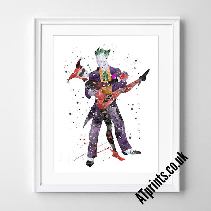 700x700 The Joker Watercolour Art Print - Watercolor Joker