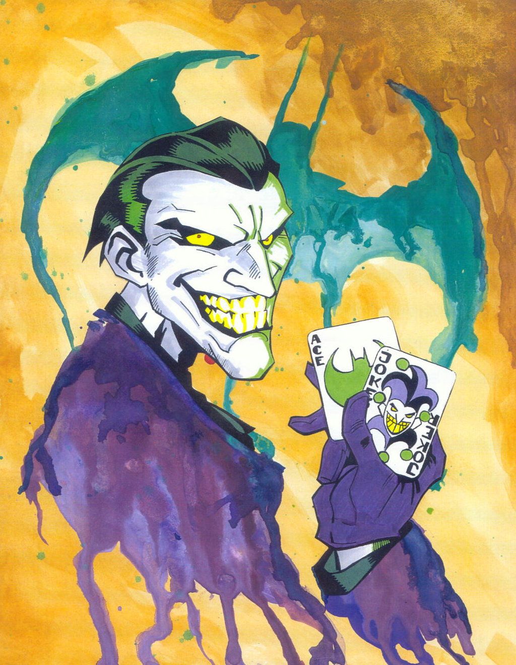 1024x1320 Watercolor Joker By ~kidnotorious Thejoker - Watercolor Joker