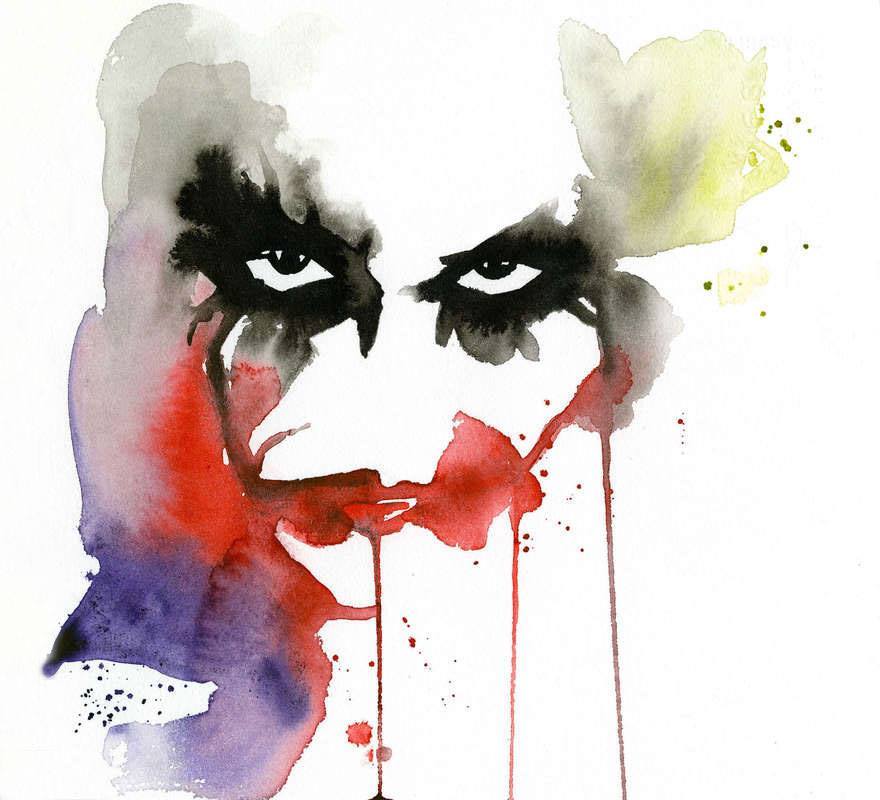 880x800 Watercolor Superheroes With Big Splashes! - Watercolor Joker