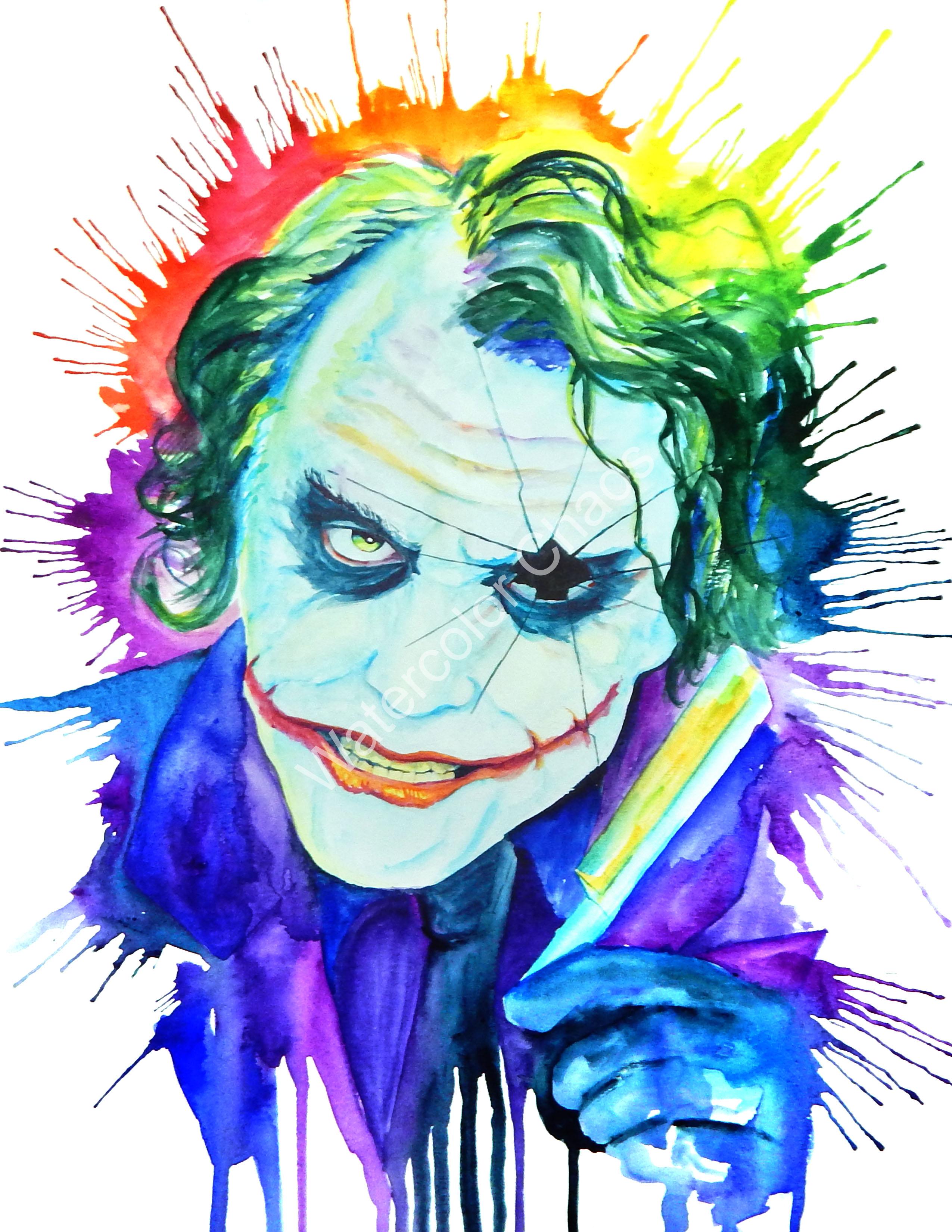 2550x3300 Joker Ledger Watercolor Chaos - Watercolor Joker