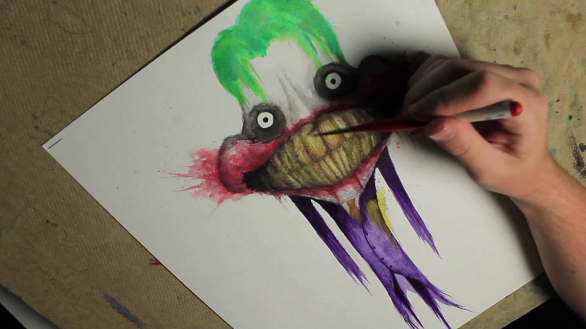 1920x1080 Joker Watercolour Painting - Watercolor Joker
