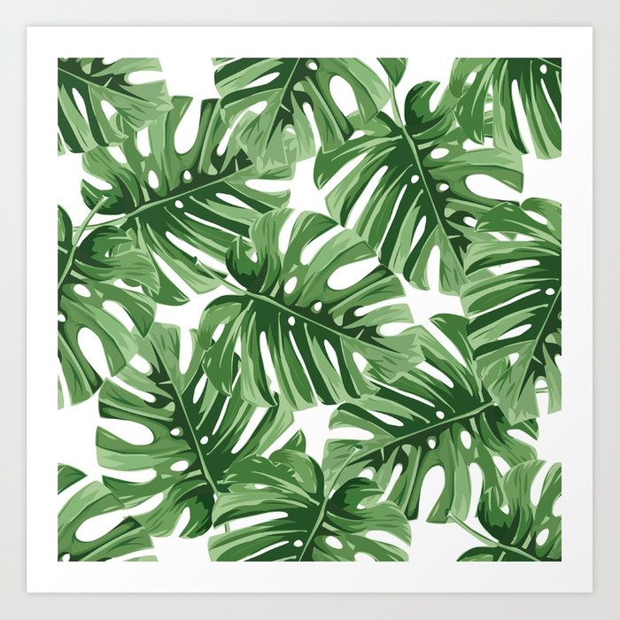 700x700 Tropical Watercolor Jungle Leaf Art Print By Newburydesigns Society6 - Watercolor Jungle