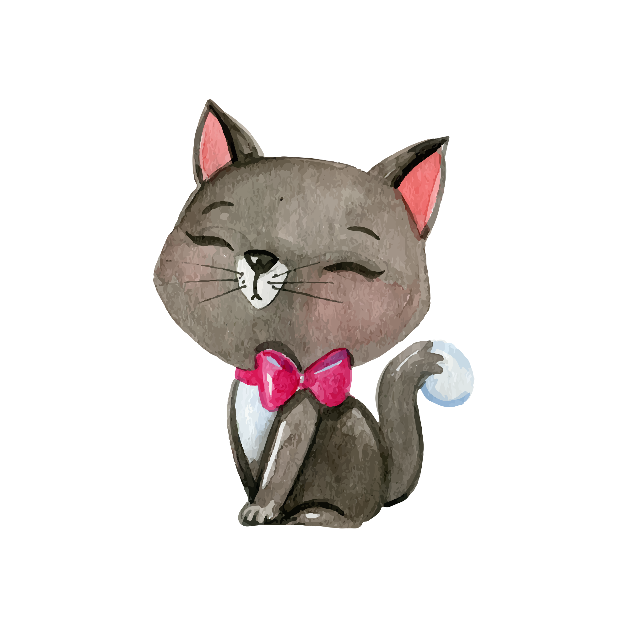 2000x2000 Collection Of Free Kitten Vector Watercolor. Download On Ubisafe - Watercolor Kitten