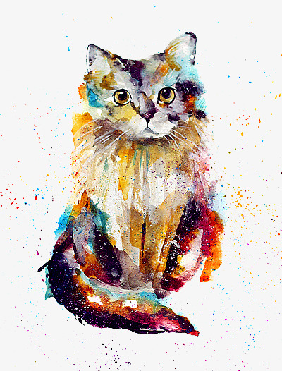 400x526 Kitten Clipart Watercolor ~ Frames ~ Illustrations ~ Hd Images - Watercolor Kitten