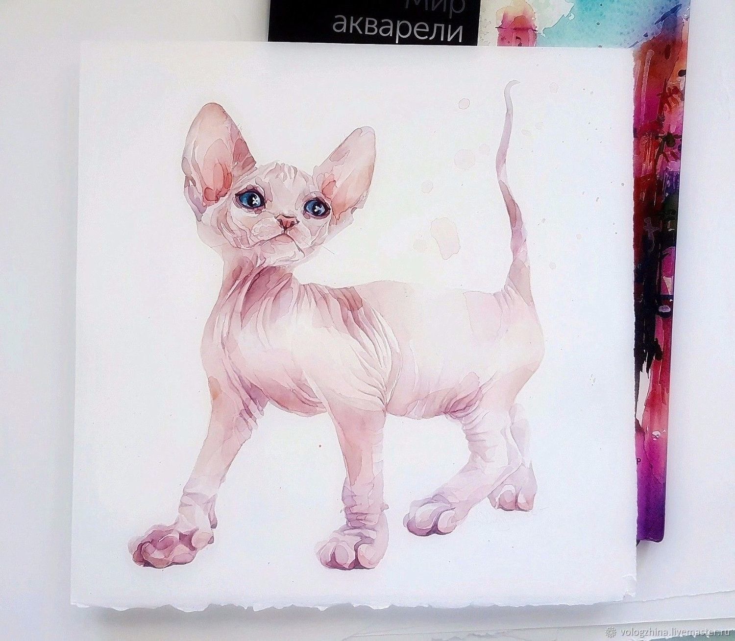 1500x1309 Watercolor Kitten Sphinx Shop Online On Livemaster With - Watercolor Kitten