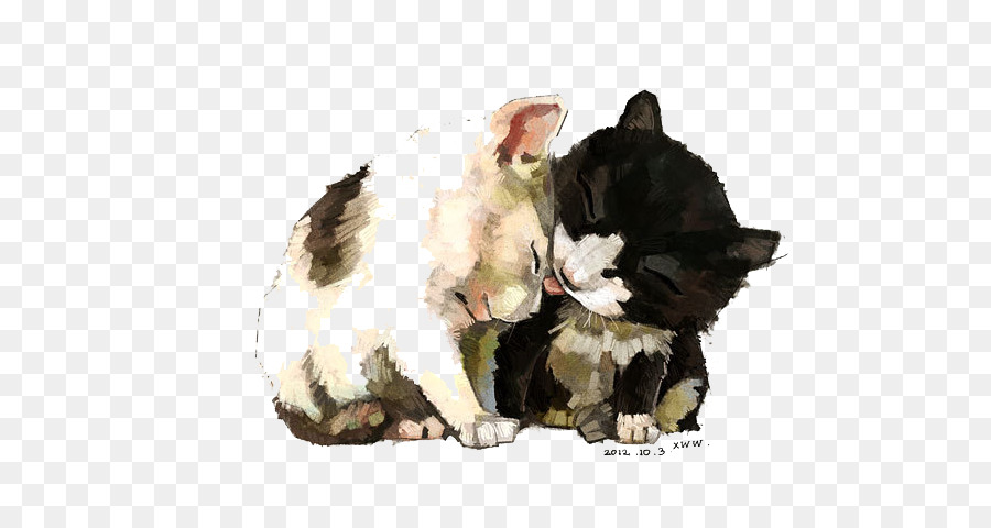 900x480 Cat Kitten Watercolor Painting Illustration - Watercolor Kitten