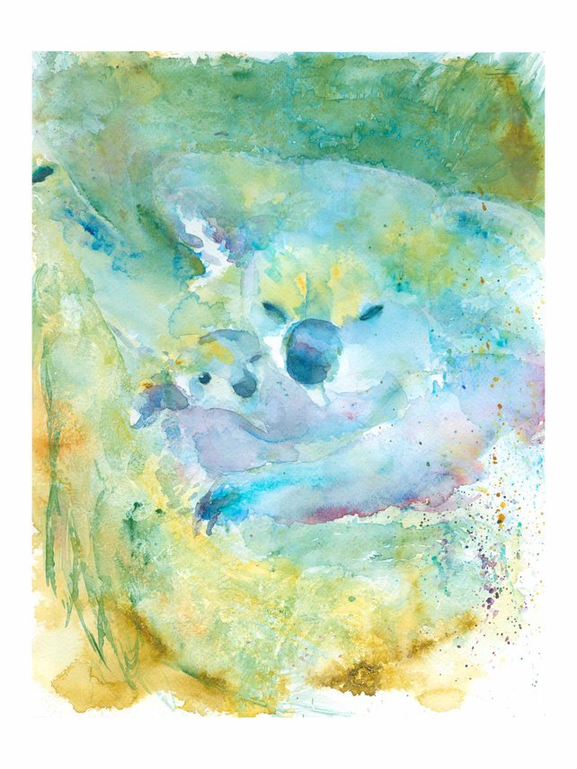 642x856 Koala Art Print Koala Watercolor Koala Painting Animal Art Etsy - Watercolor Koala