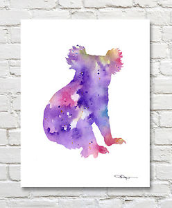 248x300 Koala Bear Abstract Watercolor Painting Art Print By Artist Dj - Watercolor Koala