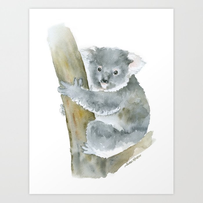 700x700 Koala Watercolor Painting Art Print By Susanwindsor Society6 - Watercolor Koala