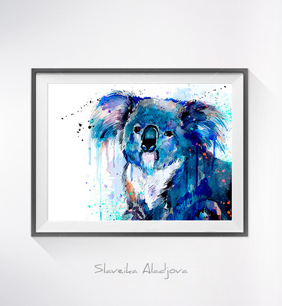 556x604 Koala Watercolor Painting Print - Watercolor Koala