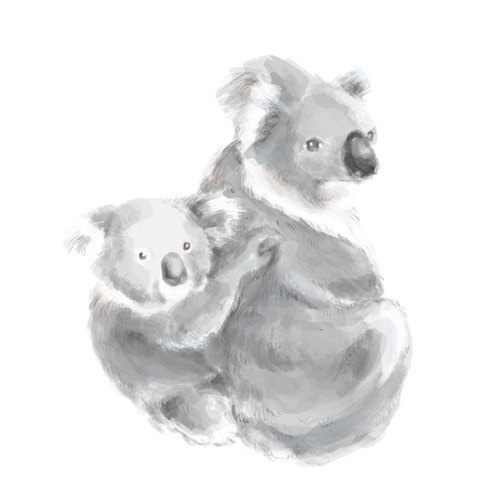 500x500 Nursery Art, 8x10 Koala Painting, Koala Bear, Koala Baby, Kids - Watercolor Koala