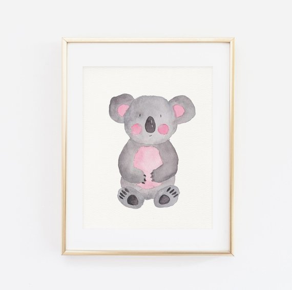 570x565 Cute Watercolor Nursery Art Koala Print Printable Wall Art Etsy - Watercolor Koala