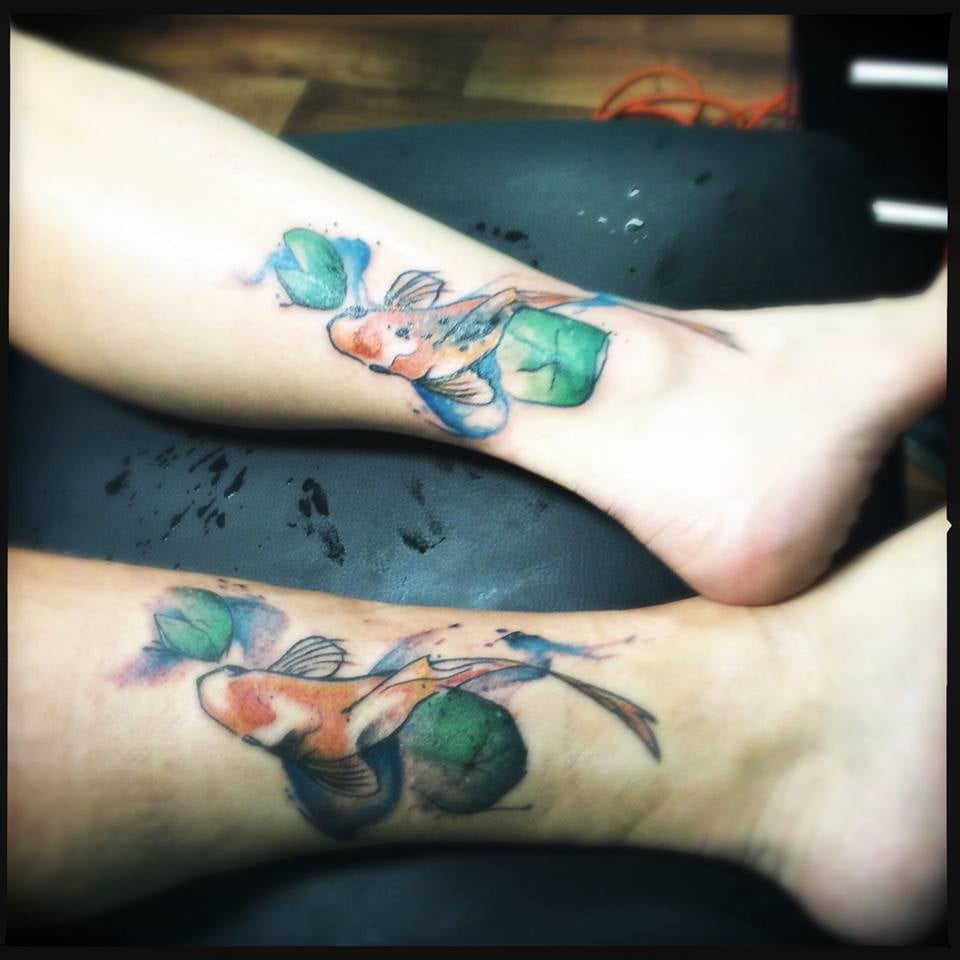 960x960 Matching Koi Watercolor Tattoos - Watercolor Koi Tattoo