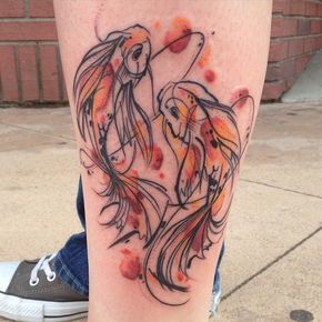 290x290 Super Fun And Sketchy Watercolor Koi Design For Angelina - Watercolor Koi Tattoo