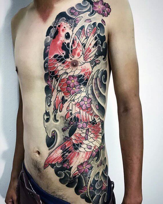 561x700 Top 103 Best Japanese Tattoos For Men Improb - Watercolor Koi Tattoo