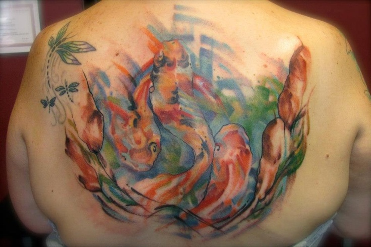Watercolor Koi Fish Tattoo - Watercolor Koi Tattoo. 