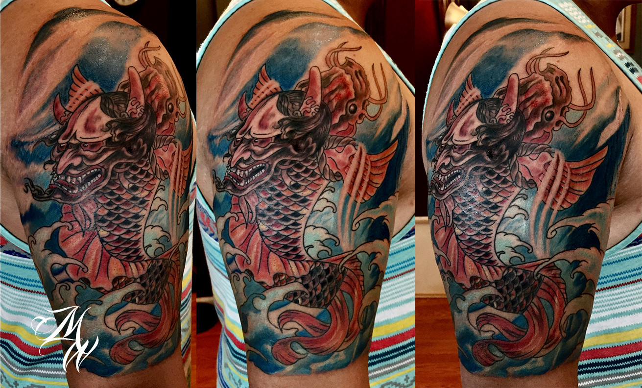 1311x792 Watercolor Style Tattoos Cypress Tattoo Custom Tattoo Shop - Watercolor Koi Tattoo