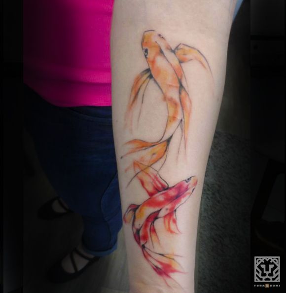 580x594 Watercolour Koi Ink Watercolor Koi, Watercolor And - Watercolor Koi Tattoo