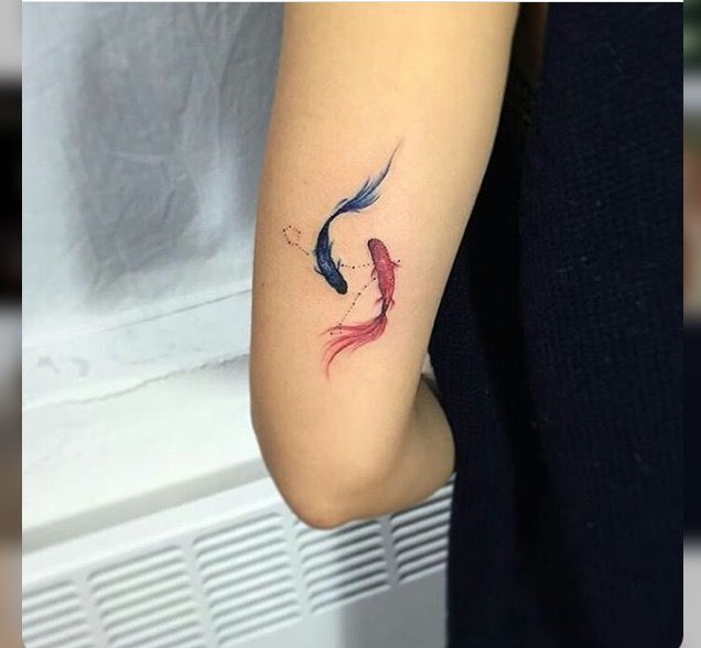 636x588 Have The Pisces Koi Fish Swimming Into The Yin Yang, From The - Watercolor Koi Tattoo
