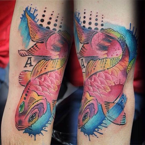 500x500 Koi Fish Tattoo - Watercolor Koi Tattoo