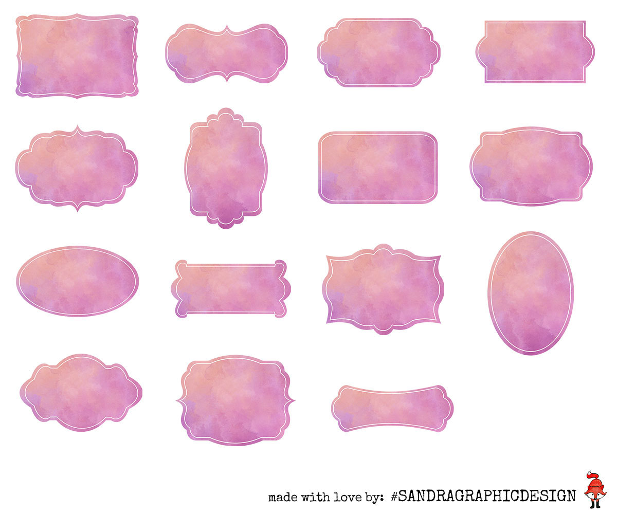 1200x1000 Label Clipart Watercolor Cute Borders, Vectors, Animated, Black - Watercolor Labels