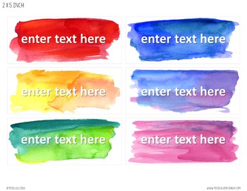 350x270 Rainbow Watercolor Labels {Editable} By Miss Lulu Tpt - Watercolor Labels
