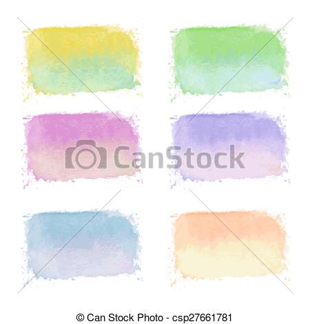 450x470 Set Of Handdrawn Bright Watercolor Labels On White. - Watercolor Labels