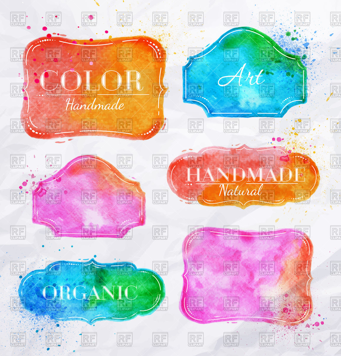 1151x1200 Set Of Watercolor Labels Or Frames - Watercolor Labels