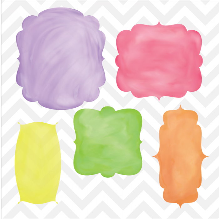 700x700 Clip Art Watercolor Label Frames - Watercolor Labels