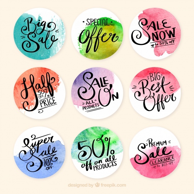626x626 Watercolor Labels Vectors, Photos And Psd Files Free Download - Watercolor Labels
