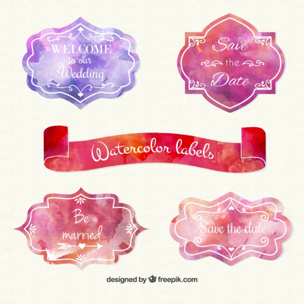 626x626 Watercolor Labels Vector Free Download - Watercolor Labels