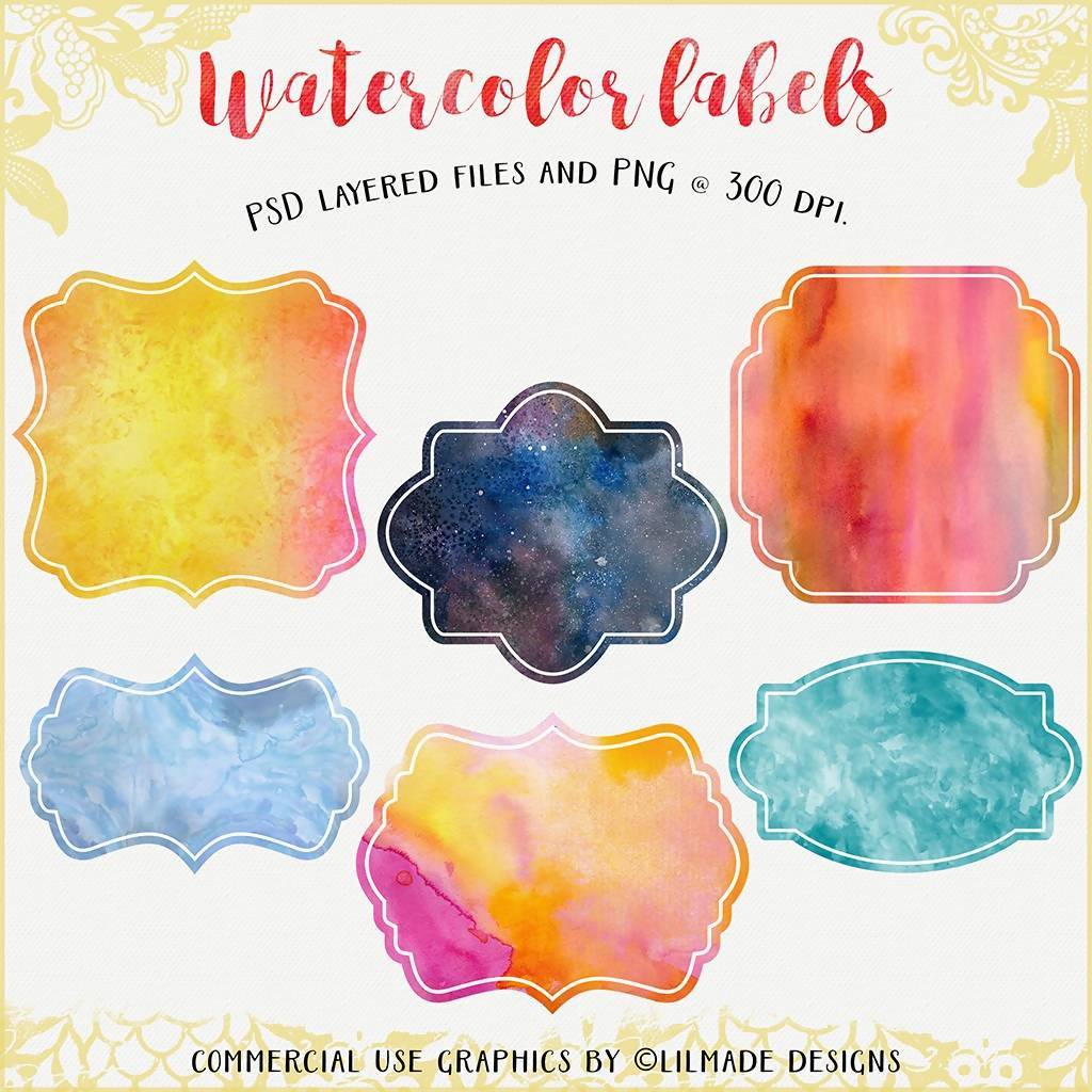 1024x1024 Watercolor Labels Mygrafico - Watercolor Labels