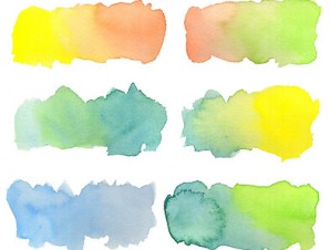 298x226 Hand Painted Watercolor Colorful Gradation Rainbow Labels - Watercolor Labels