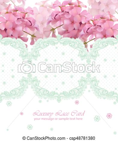 393x470 Summer Flowers Blossom Lace Card Frame. Spring Season Delicate - Watercolor Lace