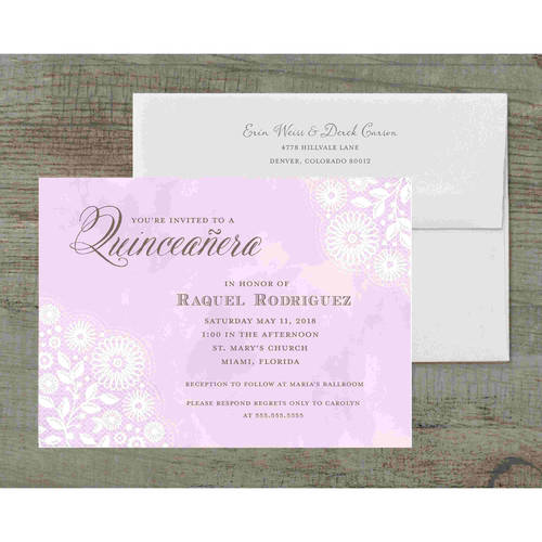 500x500 Watercolor Lace Deluxe Party Invites - Watercolor Lace